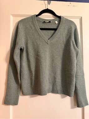 Vince V-Neck Sweater in Sage Green